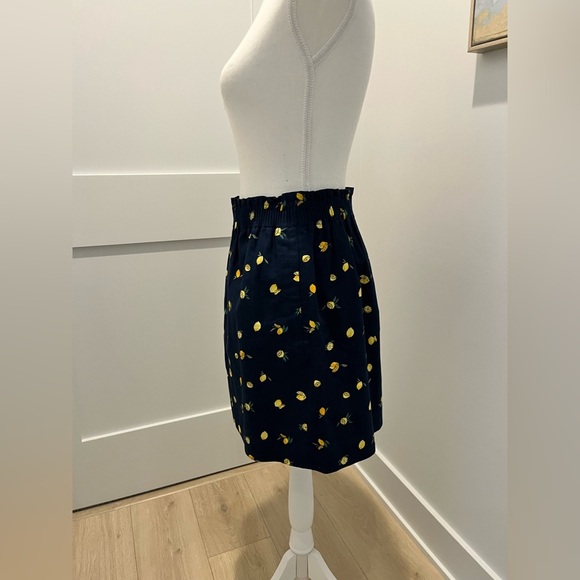 J. Crew Navy & Lemons Cotton Linen Skirt with Pockets paper bag waist 6 - Picture 5 of 11